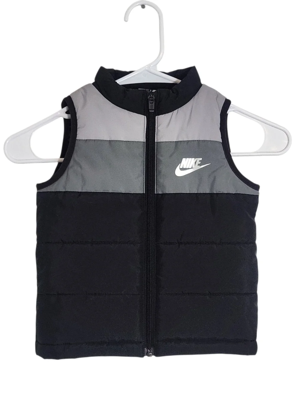 Nike Black and Gray Puffer Vest Size 3T
